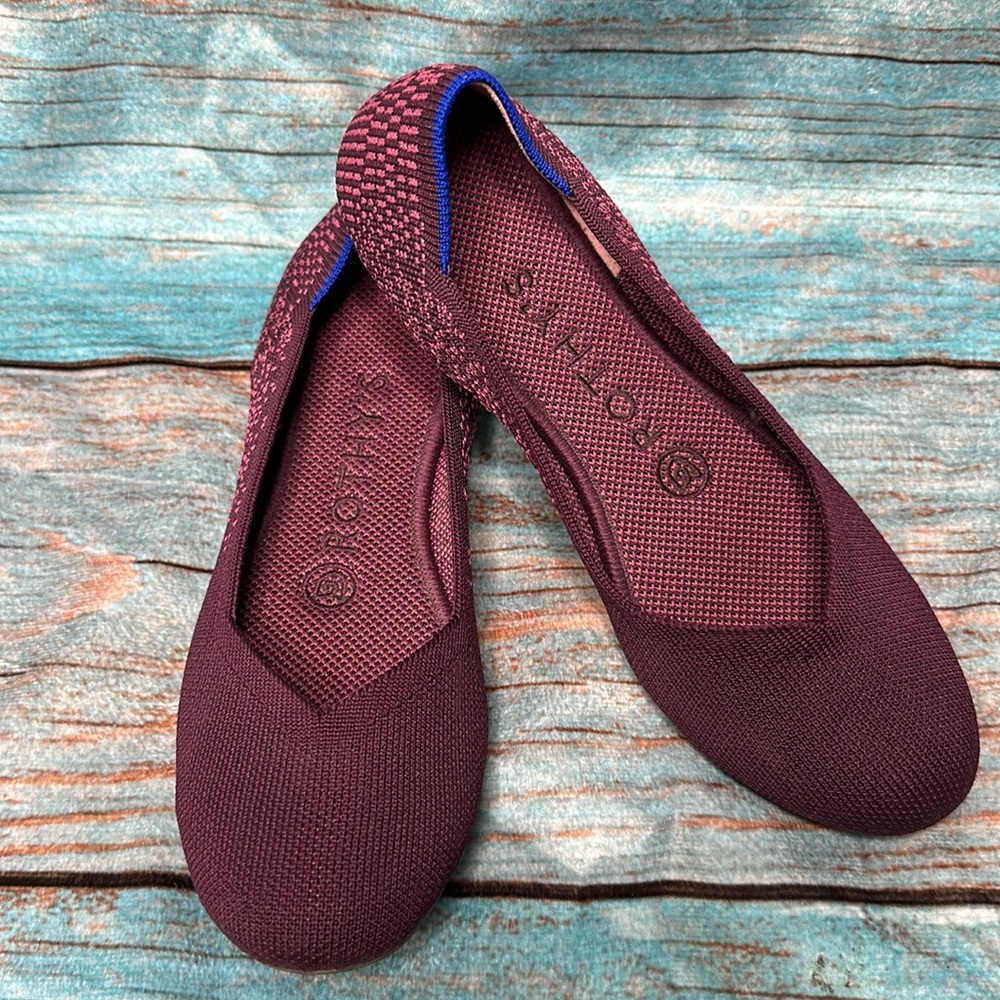 Rothy's Flat Fig Python Purple Round Toe Retired … - image 1